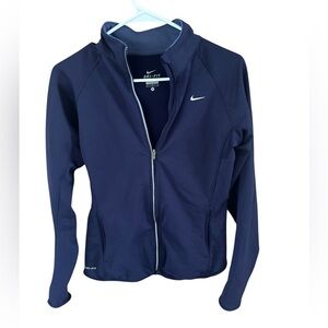 Nike Dri Fit Full Double Zipper Purple Jacket Reflective Running M Althletic